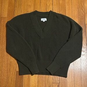 Pistola Olive Green V-Neck Sweater Women’s S – 100% Cotton